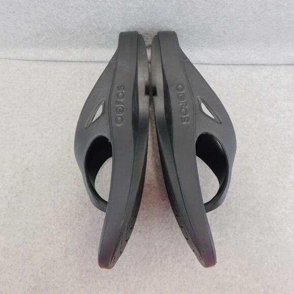 OOFOS Black Flip Flops Unisex Mens 9 Women 11 Comfort Recovery Shoes New - Picture 5 of 9
